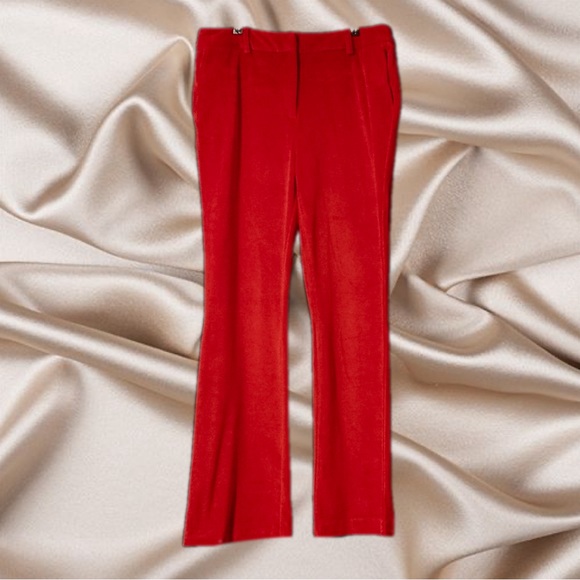 Maison d'Amelie Paris Red Velveteen Trouser Pants Women's Size 2/4 - Picture 5 of 16